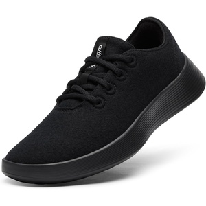 Allbirds Men’s Wool Runner Go, Breathable Merino Wool Sneakers(Natural Black (Natural Black Sole))