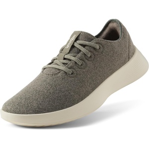 Allbirds Men’s Wool Runner Go, Breathable Merino Wool Sneakers(Rugged Green (Stony Cream Sole))