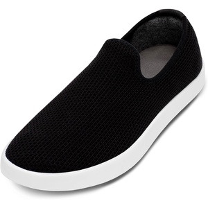 Allbirds Women’s Tree Lounger, Everyday Slip-On Sneakers, Machine Washable Shoe Made with Natural Materials(Natural Black (Blizzard Sole))
