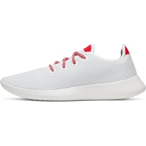 Allbirds Women’s Tree Runner, Everyday Sneakers, Machine Washable Shoe Made with Natural Materials(Blizzard  Bold Red (Blizzard))