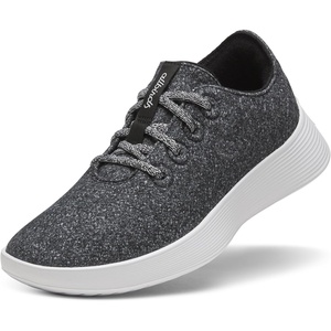 Allbirds Women’s Wool Runner Go, Breathable Merino Wool Sneakers(Dark Grey (Light Grey Sole))