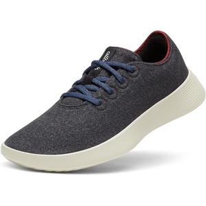 Allbirds Women’s Wool Runner Go, Breathable Merino Wool Sneakers(Dark Grey/Thunder Red (Arid Beige))