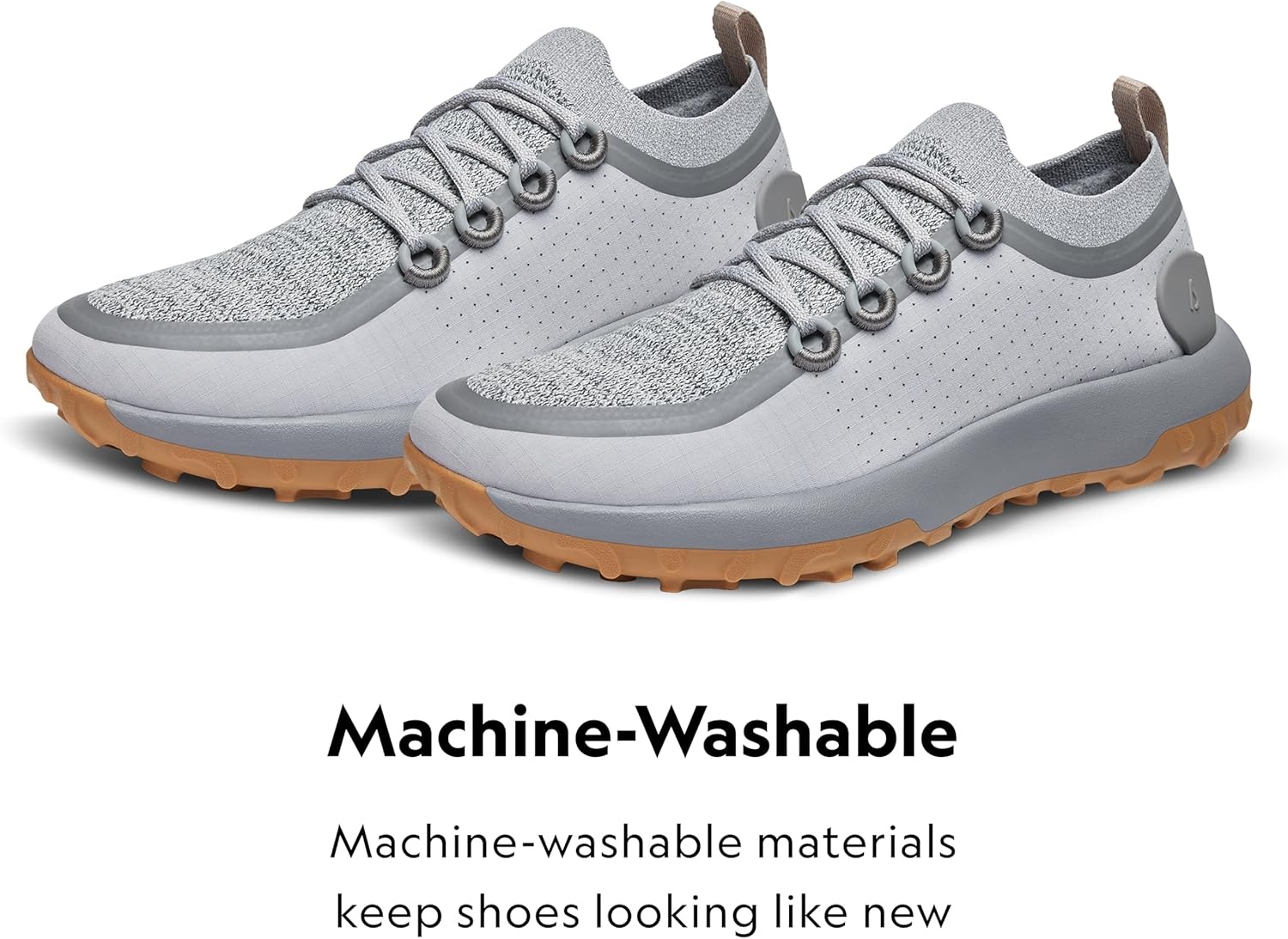 image:imageAllbirds Mens Trail Runner Breathable All Traction Hiking ShoesMedium Grey Rugged Khaki Sole