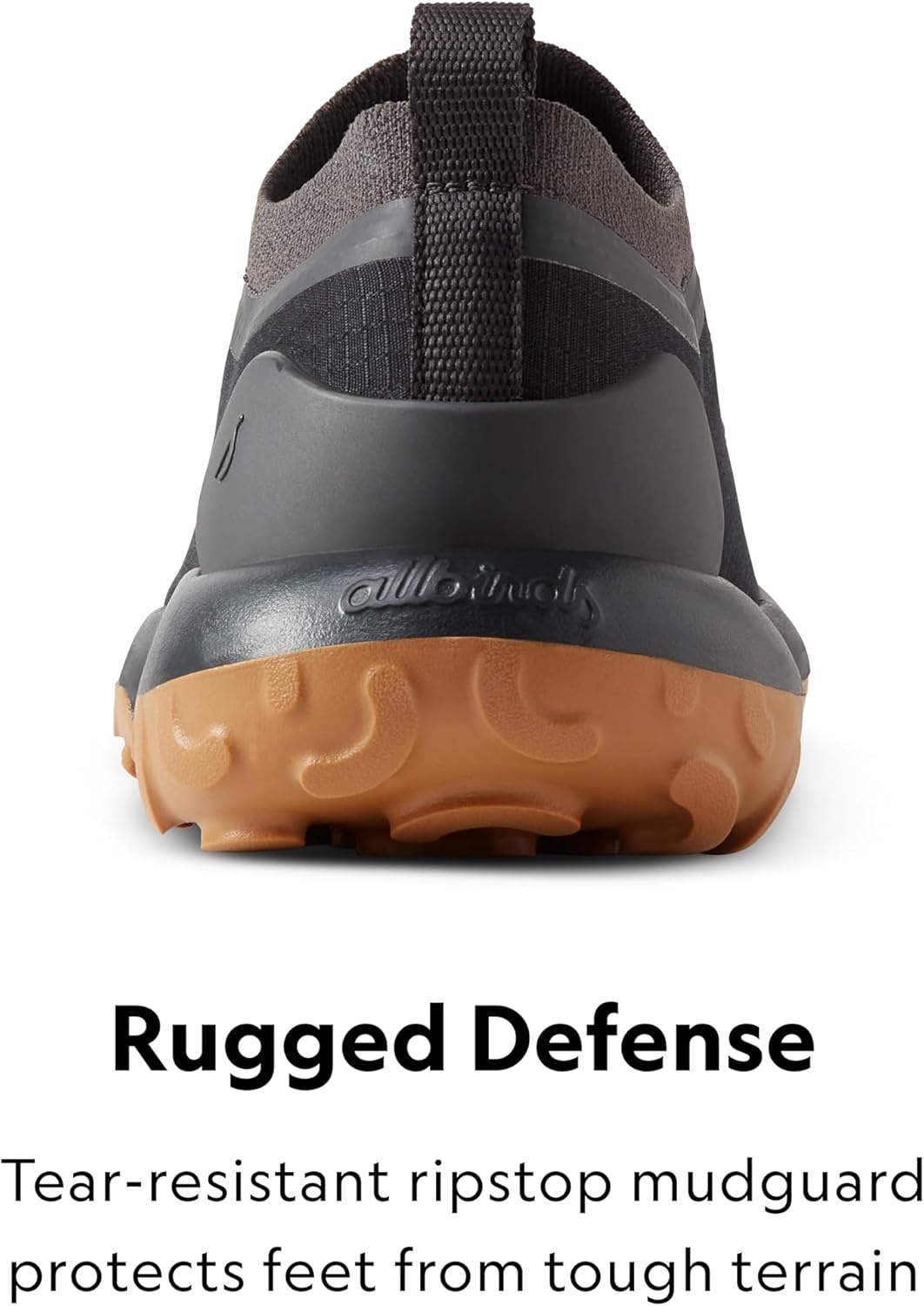 image:imageAllbirds Mens Trail Runner Breathable All Traction Hiking ShoesNatural Black Rugged Khaki Sole