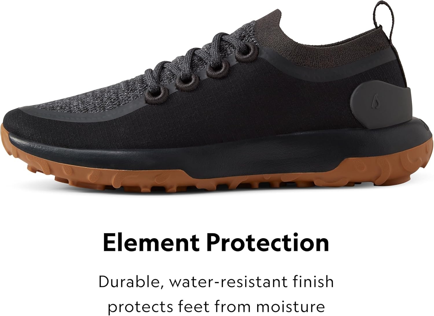 image:imageAllbirds Mens Trail Runner Breathable All Traction Hiking ShoesNatural Black Rugged Khaki Sole