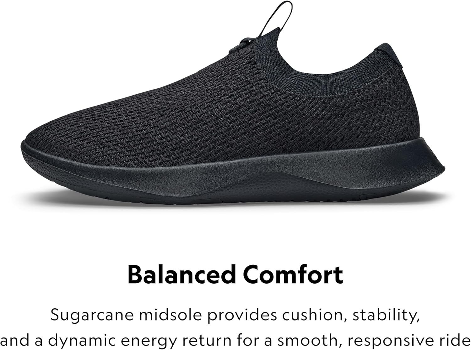 image:imageAllbirds Mens Tree Dasher Relay Laceless Everyday Active SneakersNatural Black Natural Black Sole