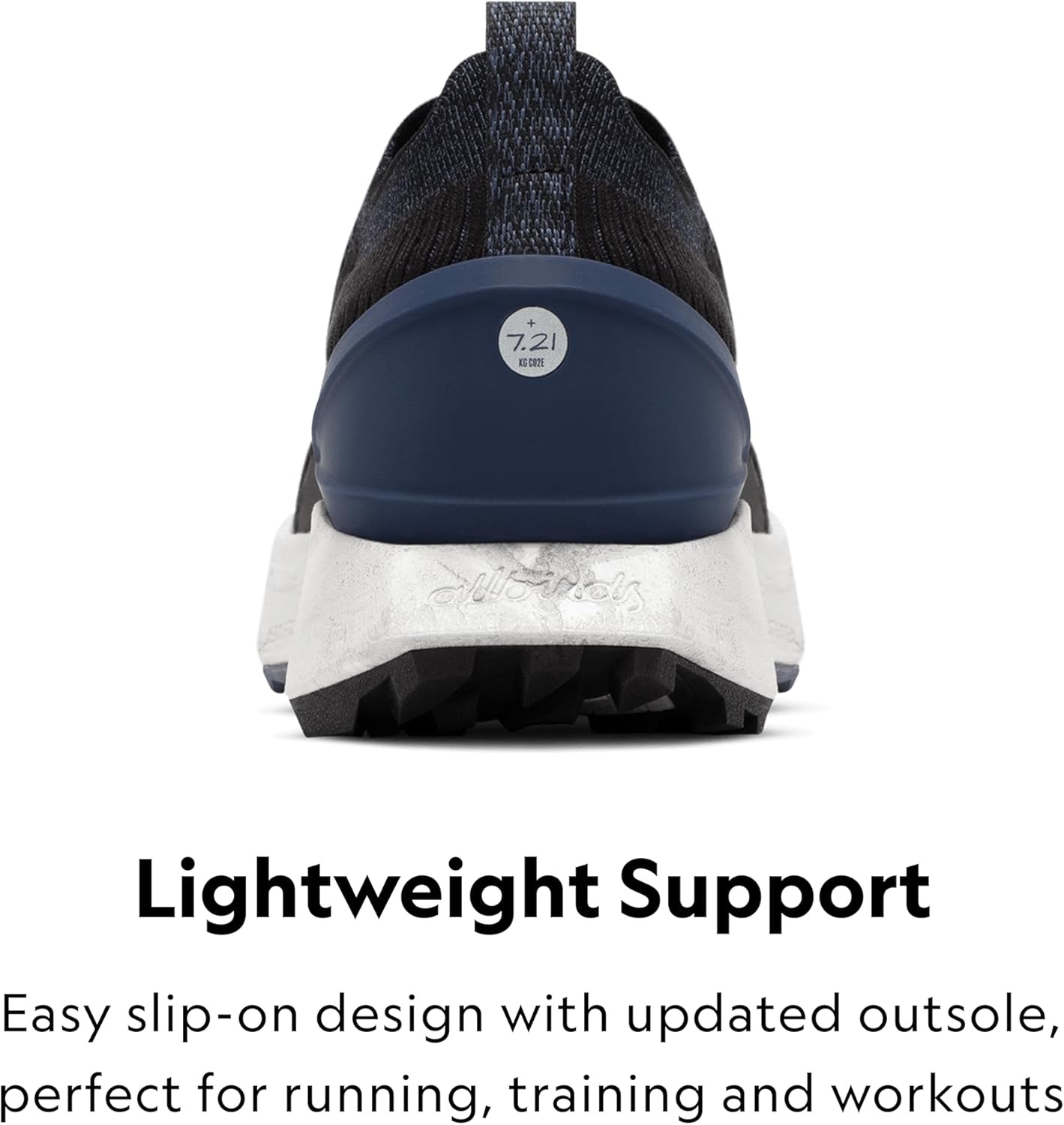image:imageAllbirds Mens Tree Flyer 2 Active Supportive Running ShoeNatural Black Hazy Indigo Swift Grey Sole