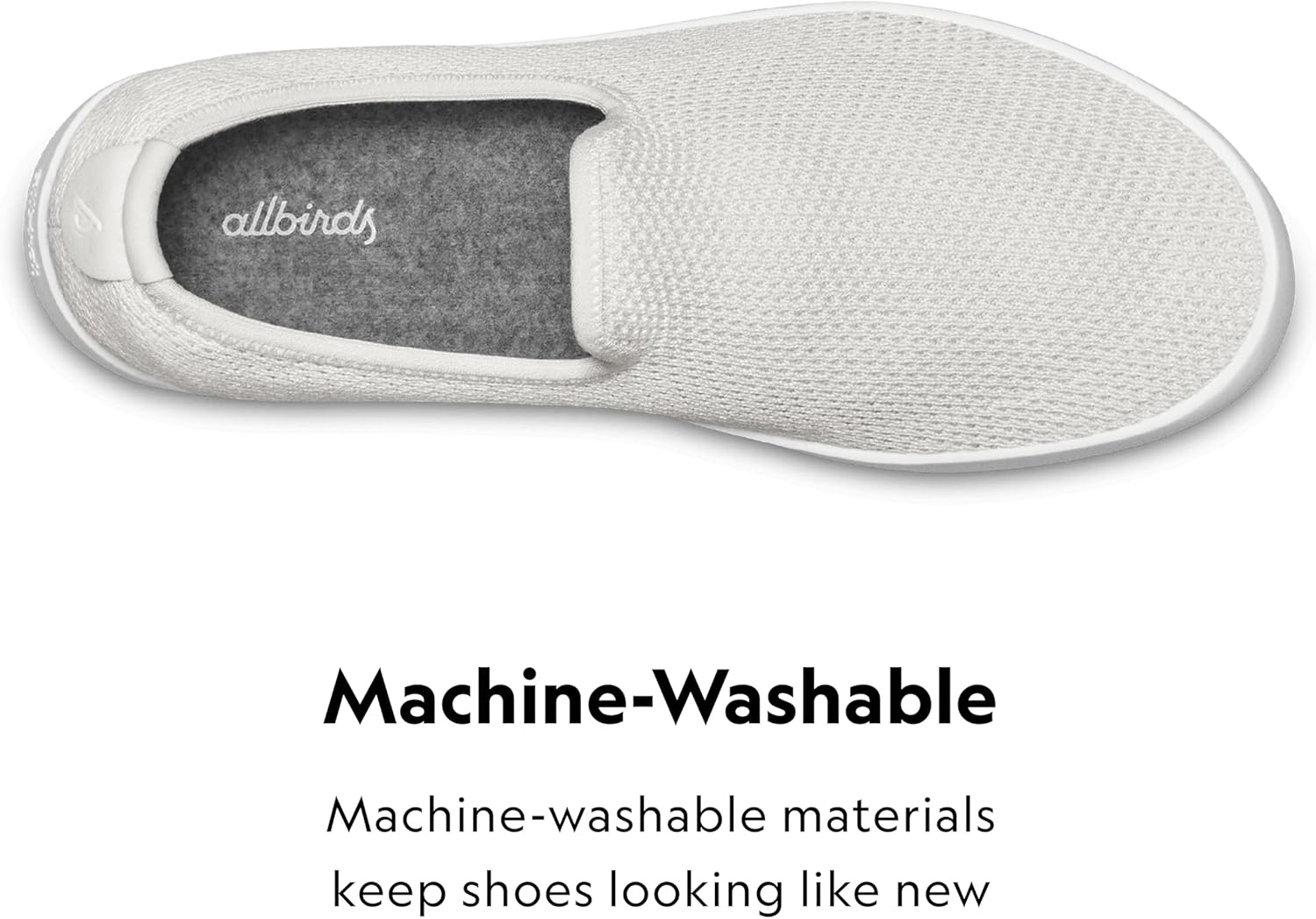 image:imageAllbirds Mens Tree Lounger Everyday SlipOn Sneakers Machine Washable Shoe Made with Natural MaterialsKaikoura White White Sole