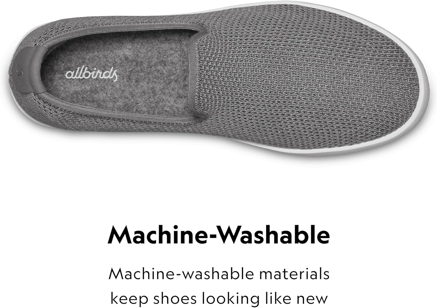 image:imageAllbirds Mens Tree Lounger Everyday SlipOn Sneakers Machine Washable Shoe Made with Natural MaterialsMist White Sole