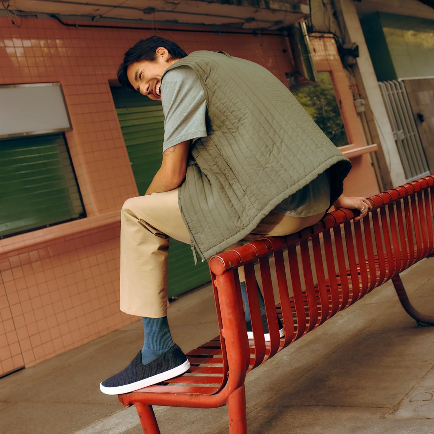 image:imageAllbirds Mens Tree Lounger Everyday SlipOn Sneakers Machine Washable Shoe Made with Natural MaterialsMist White Sole