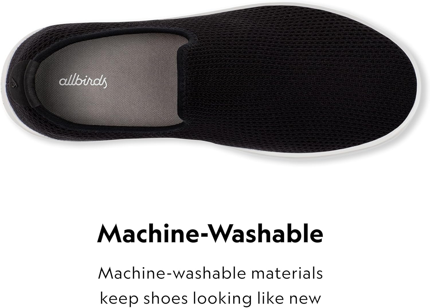 image:imageAllbirds Mens Tree Lounger Everyday SlipOn Sneakers Machine Washable Shoe Made with Natural MaterialsNatural Black Blizzard Sole