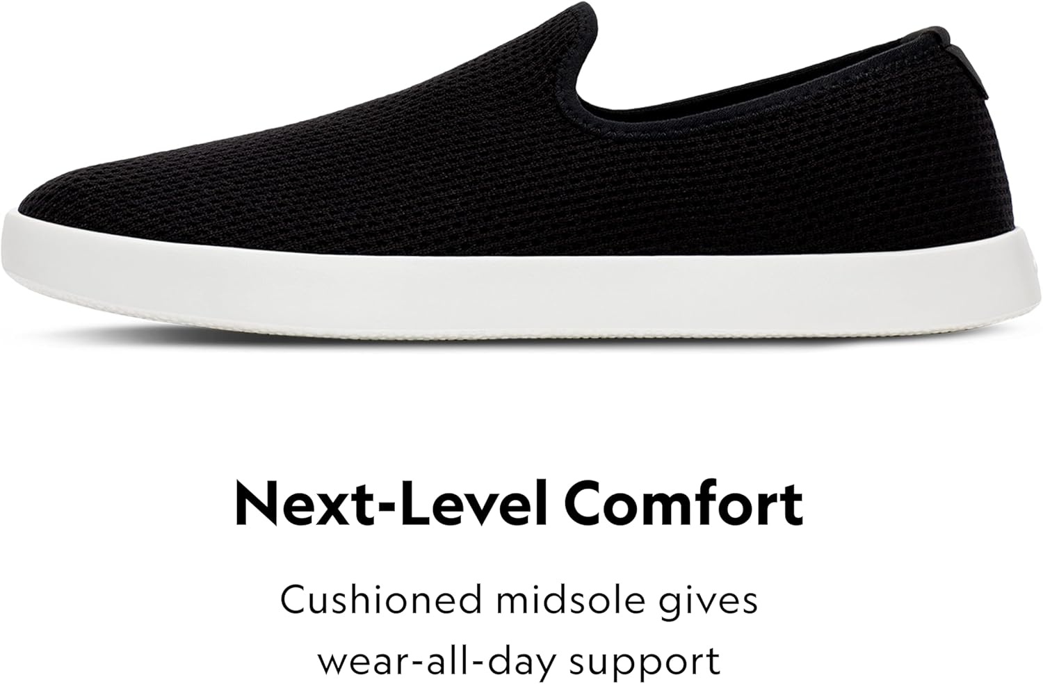 image:imageAllbirds Mens Tree Lounger Everyday SlipOn Sneakers Machine Washable Shoe Made with Natural MaterialsNatural Black Blizzard Sole