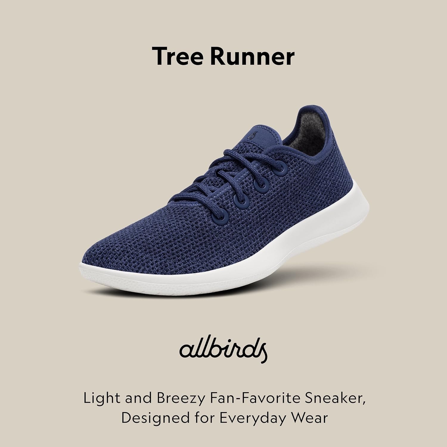 image:imageAllbirds Mens Tree Runner Everyday Sneakers Machine Washable Shoe Made with Natural MaterialsHazy Indigo Blizzard Sole