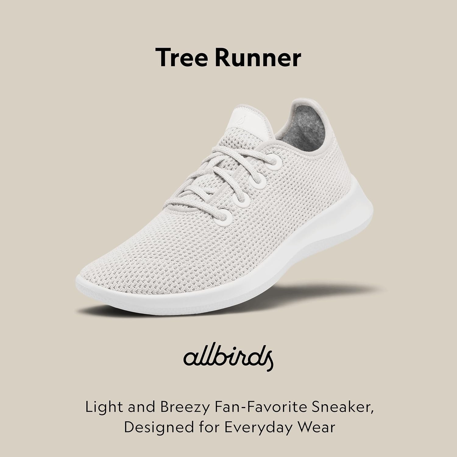 image:imageAllbirds Mens Tree Runner Everyday Sneakers Machine Washable Shoe Made with Natural MaterialsKaikoura White White Sole