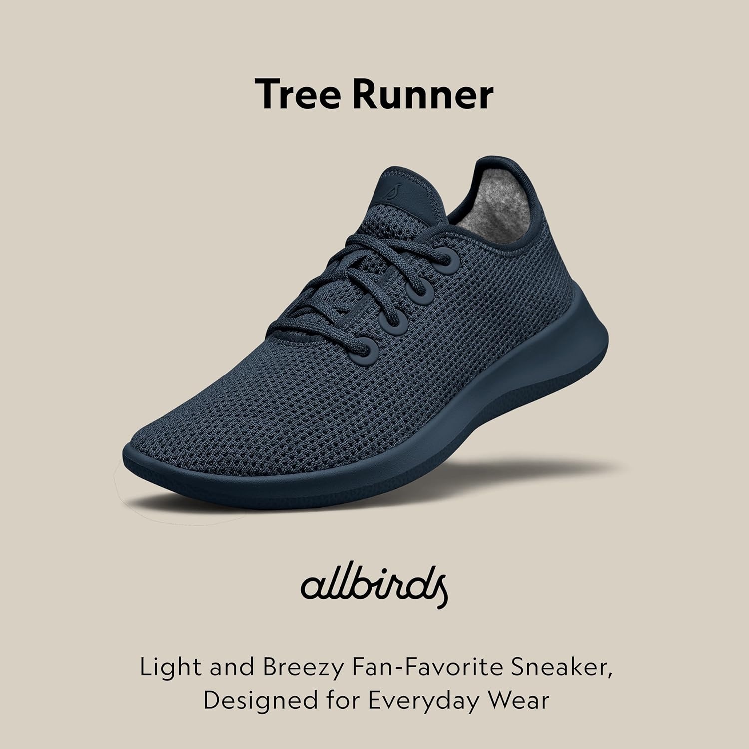 image:imageAllbirds Mens Tree Runner Everyday Sneakers Machine Washable Shoe Made with Natural MaterialsNavy Night Dark Navy Sole