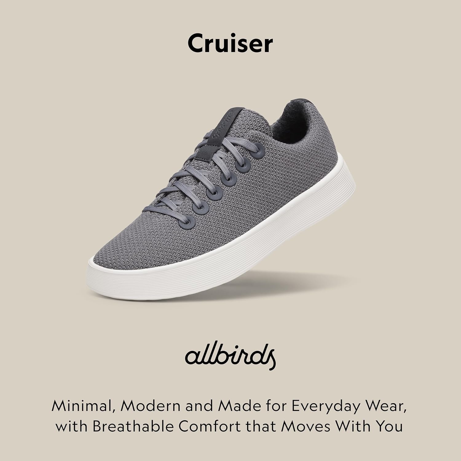 image:imageAllbirds Womens Cruiser Lightweight Walking Court Sneaker ShoesMedium Grey Blizzard Sole