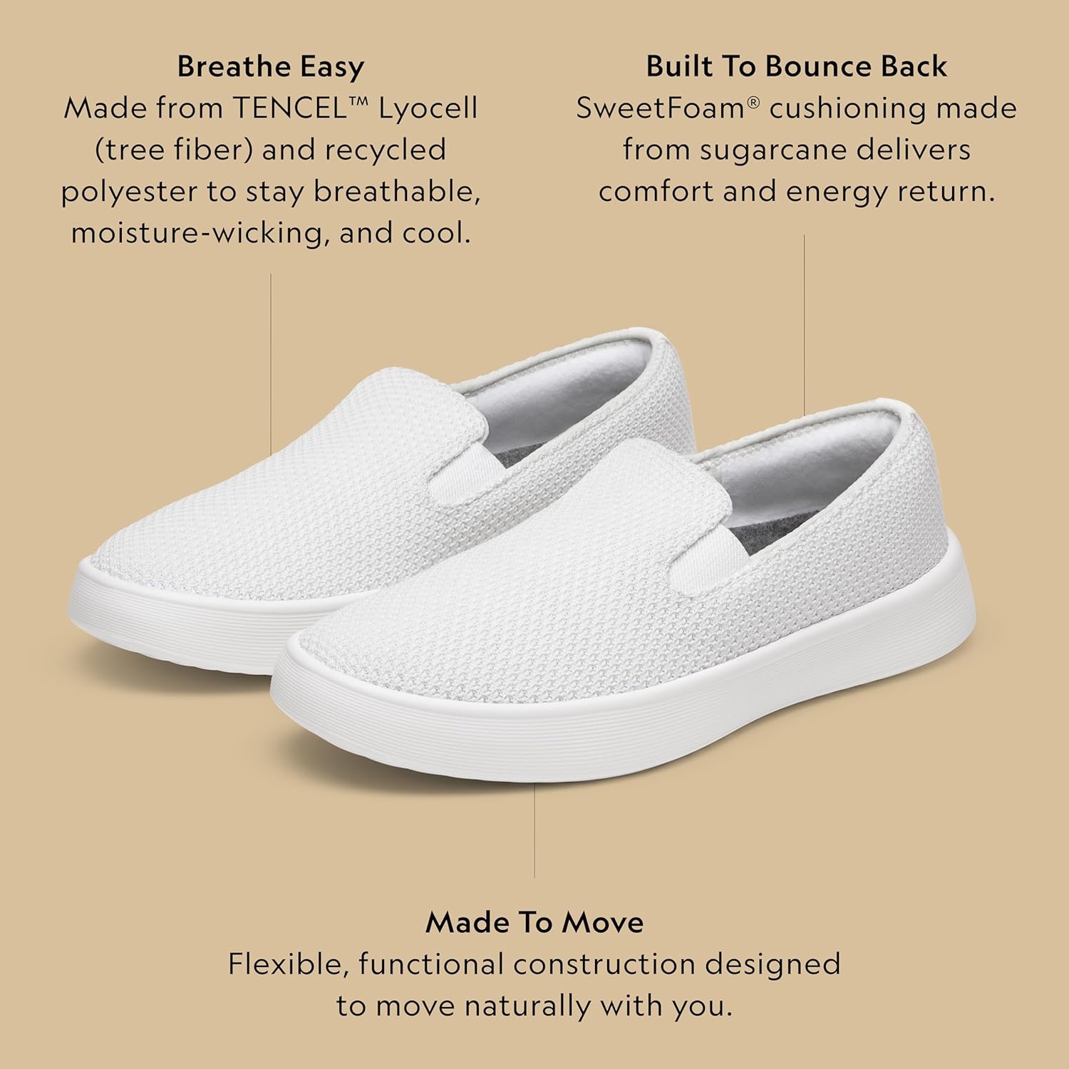 image:imageAllbirds Womens Cruiser Slip On Shoe Breathable Comfortable Sneaker for Everyday WearBlizzard Blizzard Sole