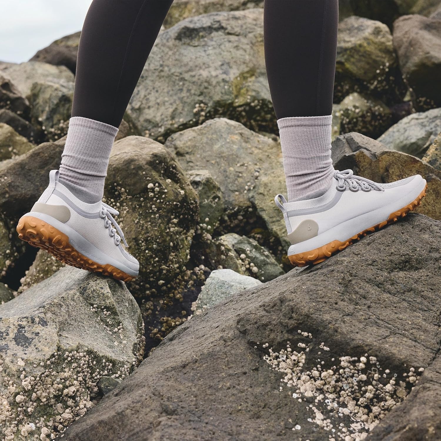 image:imageAllbirds Womens Trail Runner Breathable All Traction Hiking ShoesMedium Grey Rugged Khaki Sole