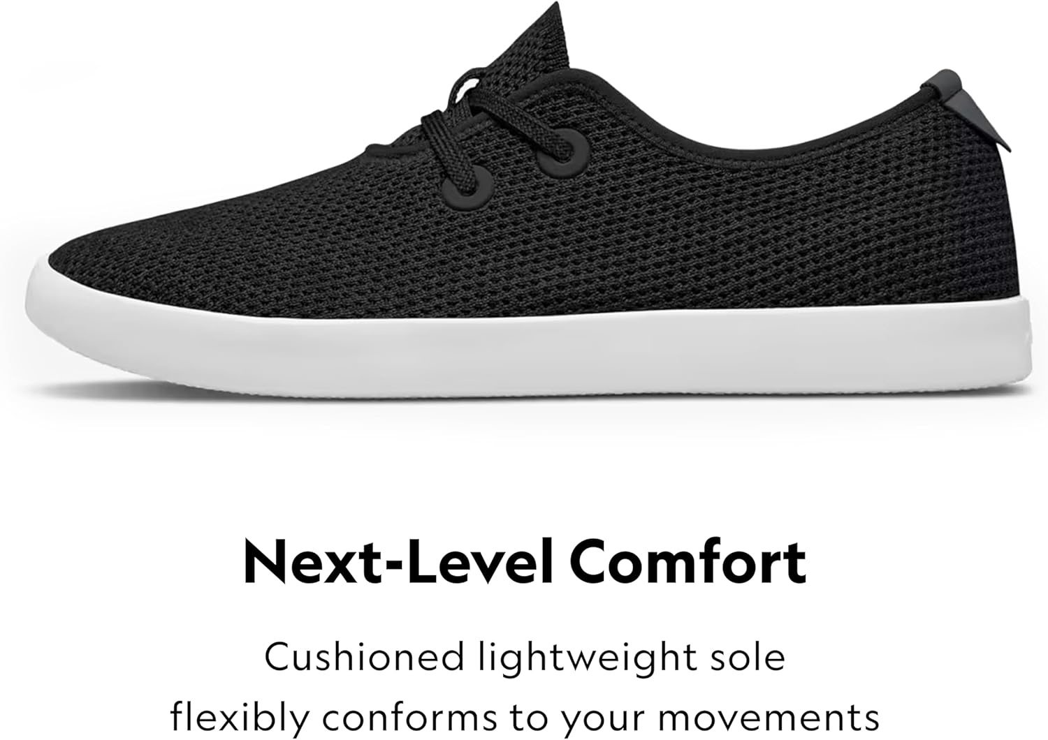 image:imageAllbirds Womens Tree Skipper Casual SneakersJet Black White Sole