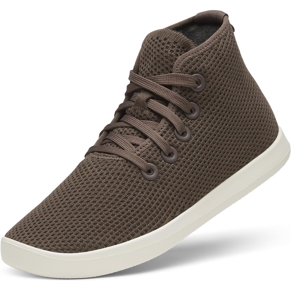image:imageAllbirds Mens Tree Topper Lightweight HighTop Sneaker Breathable Everyday Casual ShoesRustic Brown Stony Cream Sole