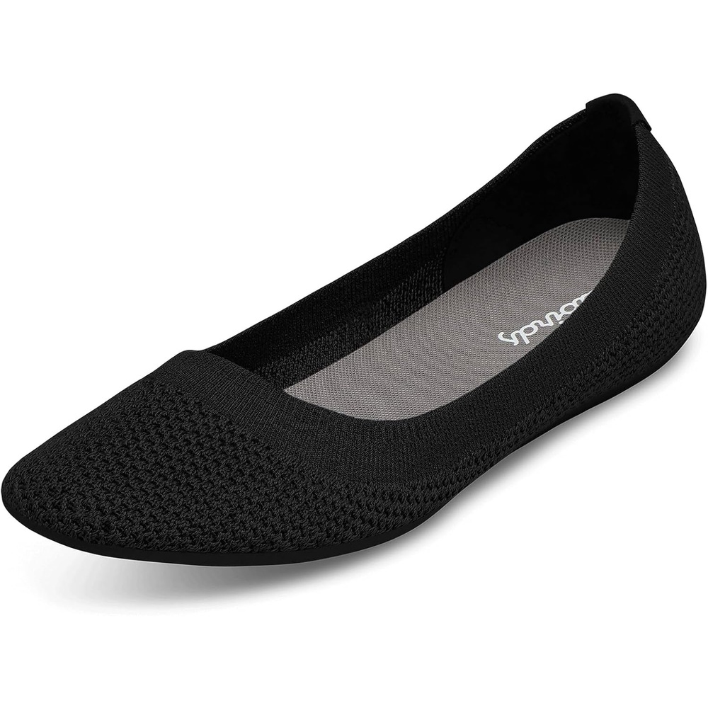 image:imageAllbirds Womens Tree Breezer Knit Ballet Flats SlipOn Everyday Round Toe Shoes Machine Washable Made with Natural MaterialsJet Black Black Sole