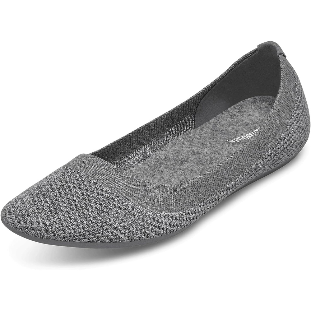 image:imageAllbirds Womens Tree Breezer Knit Ballet Flats SlipOn Everyday Round Toe Shoes Machine Washable Made with Natural MaterialsMist Dark Grey Sole