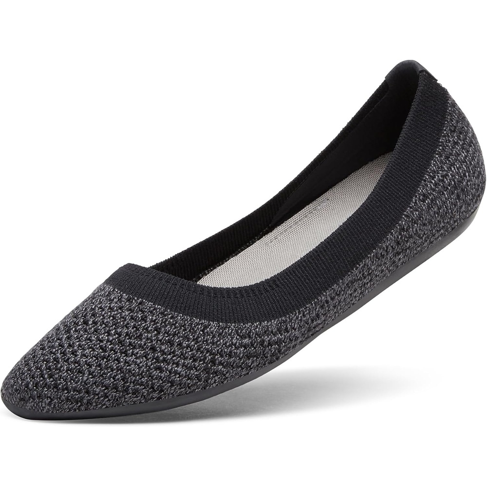 image:imageAllbirds Womens Tree Breezer Knit Ballet Flats SlipOn Everyday Round Toe Shoes Machine Washable Made with Natural MaterialsNatural Black Stormy Grey Natural Black Sole