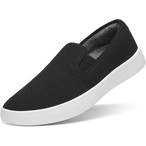 Allbirds Men’s Cruiser Slip On Shoe, Breathable, Comfortable Sneaker for Everyday Wear(Natural Black (Blizzard Sole))