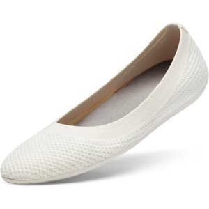 Allbirds Women’s Tree Breezer, Knit Ballet Flats, Slip-On Everyday Round Toe Shoes, Machine Washable Made with Natural Materials(Natural White (Natural White Sole))
