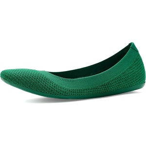 Allbirds Women’s Tree Breezer, Knit Ballet Flats, Slip-On Everyday Round Toe Shoes, Machine Washable Made with Natural Materials(Verdant Green (Verdant Green Sole))