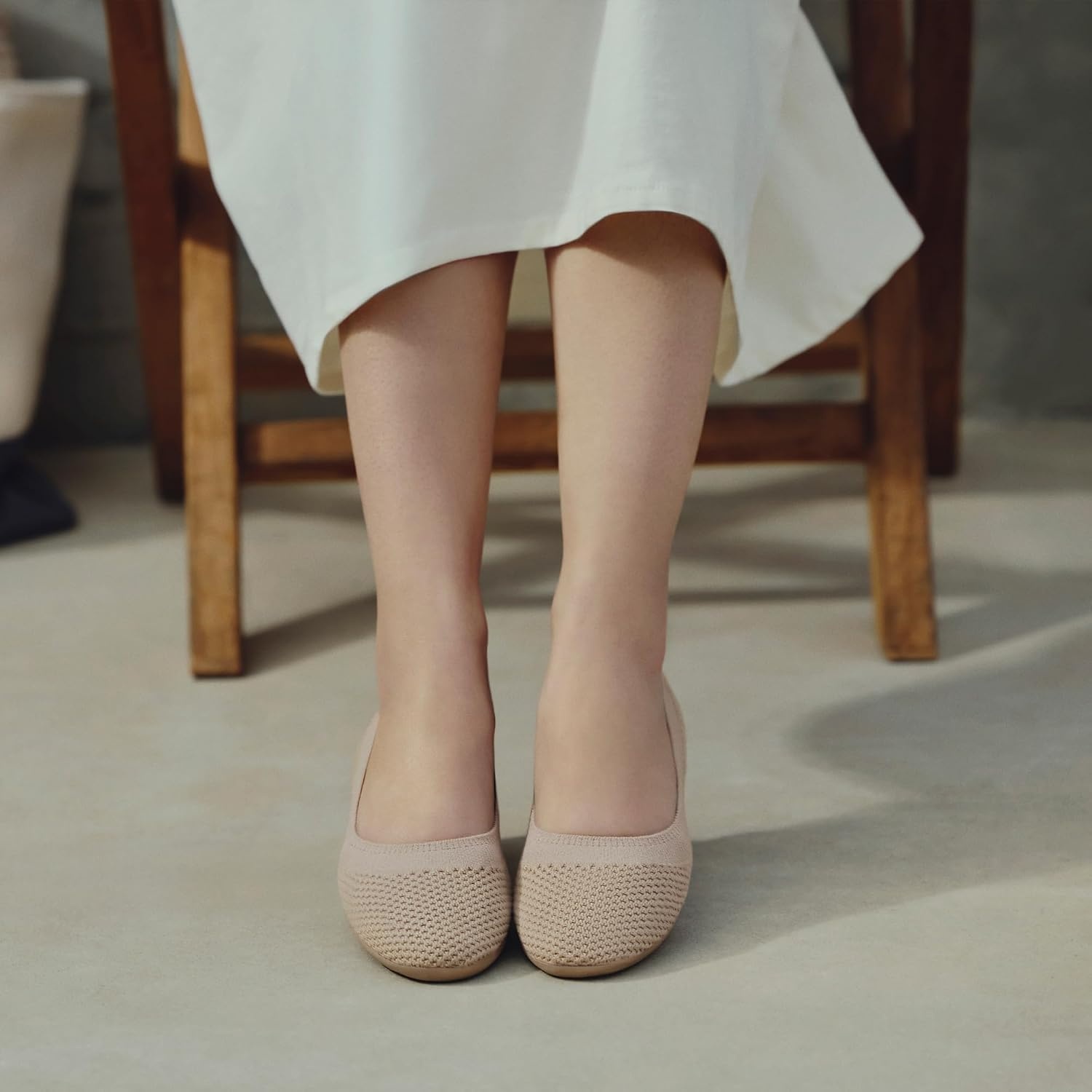 image:imageAllbirds Womens Tree Breezer Knit Ballet Flats SlipOn Everyday Round Toe Shoes Machine Washable Made with Natural MaterialsLight Khaki
