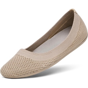 Allbirds Women’s Tree Breezer, Knit Ballet Flats, Slip-On Everyday Round Toe Shoes, Machine Washable Made with Natural Materials(Light Khaki)